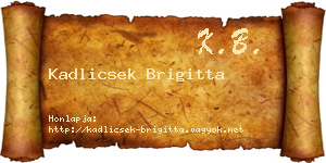 Kadlicsek Brigitta névjegykártya